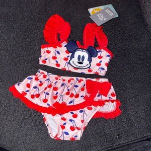 Disney Minnie Mouse Baby Girl Bathing Suit 2 piece